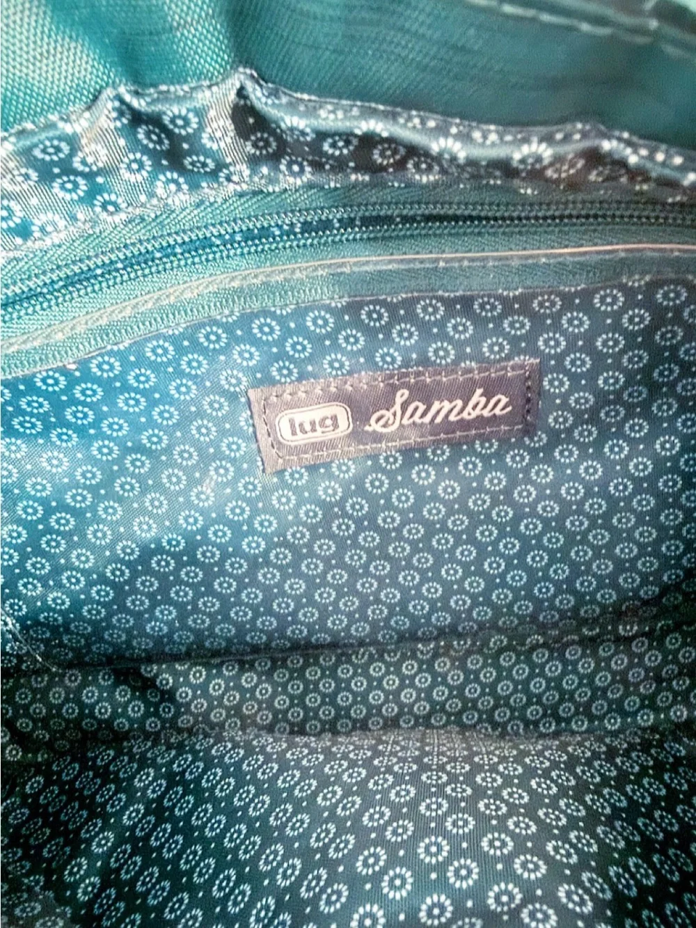 Lug Samba RFID Crossbody Bag Teal Quilted Travel Purse Organizer Missing Strap